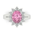 thumbnail image 1 of 2.72 ct Oval Cut Simulated Pink Diamond Halo Engagement Ring for Women in 18K White Gold, 1 of 5