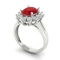 2.72 ct Oval Cut Simulated Pink Tourmaline Halo Engagement Ring for Women in 18K White Gold