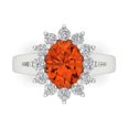 thumbnail image 1 of Clara Pucci 14K White Gold 2.72ct Red Halo Ring for Women, 1 of 7