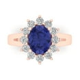 thumbnail image 1 of Clara Pucci 14K Rose Gold 2.72ct Tanzanite Halo Ring for Women, 1 of 7
