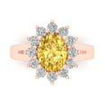 thumbnail image 1 of Clara Pucci 14K Rose Gold 2.72ct Yellow Halo Ring for Women, 1 of 7