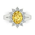 thumbnail image 1 of 2.72 ct Oval Cut Simulated Yellow Diamond with Simulated Diamond Halo Accents 18K White Gold Womens Engagement Ring, 1 of 5