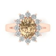 thumbnail image 1 of Clara Pucci 14K Rose Gold Solid Gold YellowMoissanite Halo Anniversary Ring for Women - 2.72 cttw Oval Cut, 1 of 7