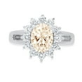 thumbnail image 1 of 2.72 ct Oval Cut Natural Morganite with Simulated Diamond Halo Accents 18K White Gold Womens Engagement Ring, 1 of 3
