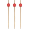 thumbnail image 1 of BambooMN 3.5" Decorative Red Circle Bamboo Appetizers and Hors d'oeuvres Skewer Picks - 1,000 Pieces, 1 of 4