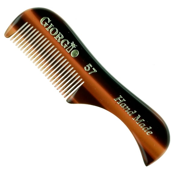 Giorgio G39 Extra Small 2.75 Inch Men's Fine Toothed Beard and Mustache Comb for Facial Hair Grooming and Styling. Wallet Pocket Comb Handmade of Quality Durable Cellulose, Saw-Cut and Hand Polished