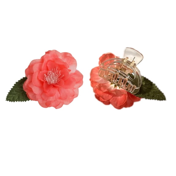 2.75" Flower Hair Claw Cute Hair Clips Flower Claw Clips for Thick Hair (2PCs, Hair Claws with Artifical Flower Decor)