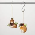 thumbnail image 1 of 2.75"H & 3"H Sullivans Iridescent Animal Christmas Ornaments Set of 2, Gold, 1 of 4