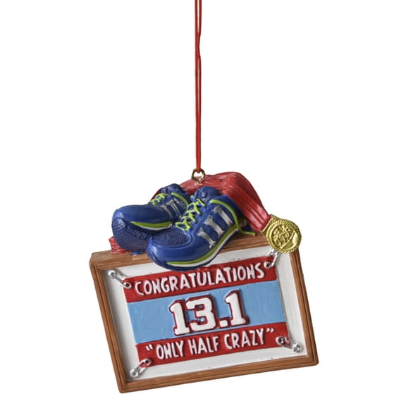 2.75 Inch Marathon Plaque Metal & Shoes Ornament