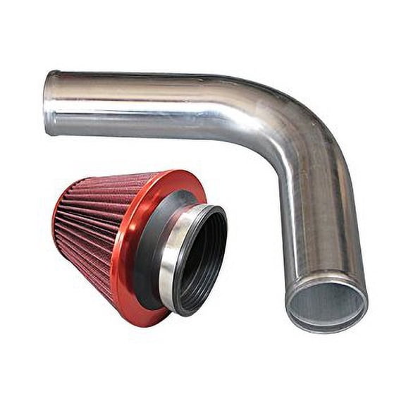 2.75 Inch OD Aluminum Intercooler Intake Pipe 90 Degree + Air Filter
