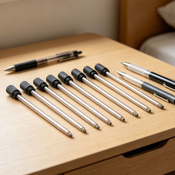 2.75 Inch Replaceable Ballpoint Pen Refills, Black Color Ink(Pack of 10)