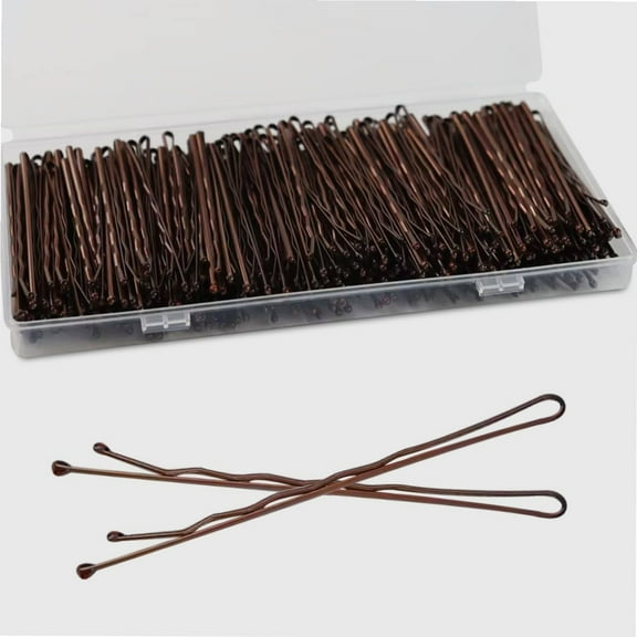 2.75" Large Bobby Pins Brown 240PCS Extra Long Bobby Pins for Thick Hair Waved Hair Pin for Styling with Box