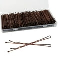 2.75" Large Bobby Pins Brown 240PCS Extra Long Bobby Pins for Thick Hair Waved Hair Pin for