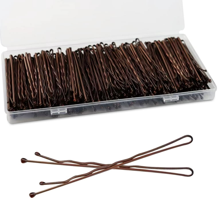 TOCOLES 2.75 inch Large Bobby Pins Brown 240pcs Extra Long Bobby Pins for Thick Hair Waved Hair Pin for Styling with Box, Women's