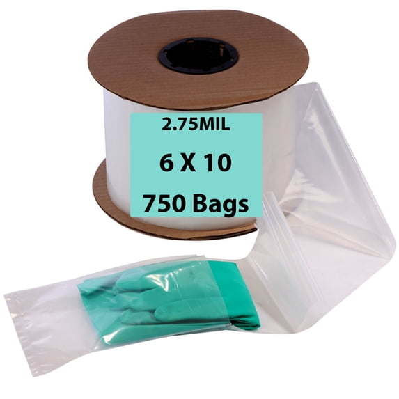 2.75 Mil Clear Heavy Duty Auto Fill Poly Bags LDPE - 6"x10" (750 Bags)