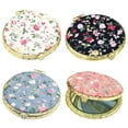 thumbnail image 1 of 2.75'' Portable Makeup Mirror, Floral Satin Pocket Retro Vintage Compact Folding Mirrors Small Mini for Women Girls Beauty Accessories Round, 1 of 8
