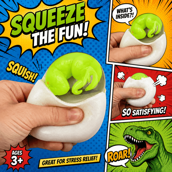 2.75" Squeeze Dinosaur Egg - 12 Pack Box