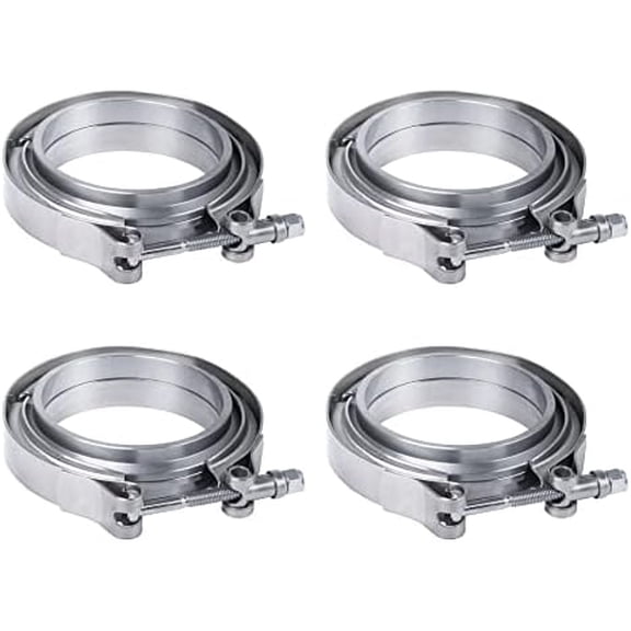 2.75" V Band Clamp with Flange 4 PCS Stainless Steel Male Female Replacement For Turbo Exhaust Downpipes 2.75 Inch V-Band Clamp$$Tools & Hardware Other