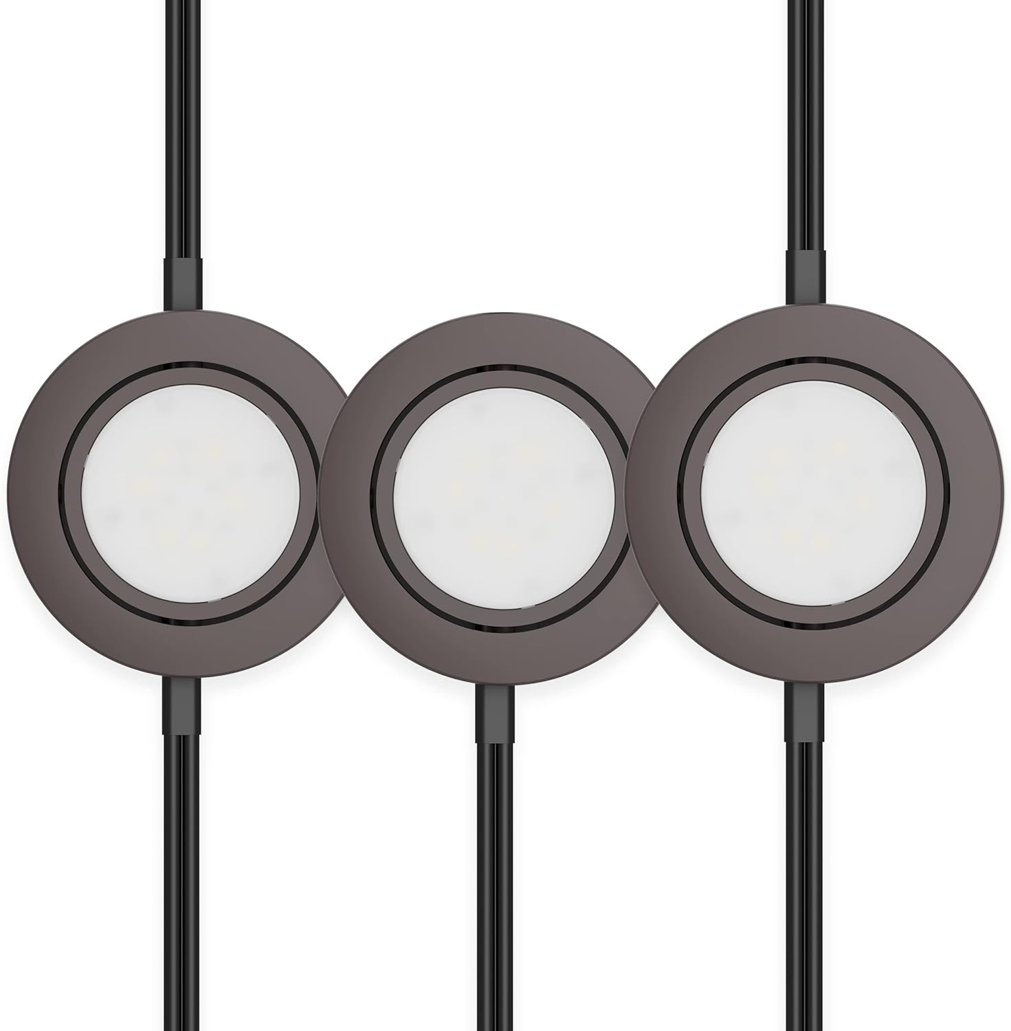 2.75" Wide 4000K Swivel and Dimmable Wired LED Puck Lights Kit, Plugin