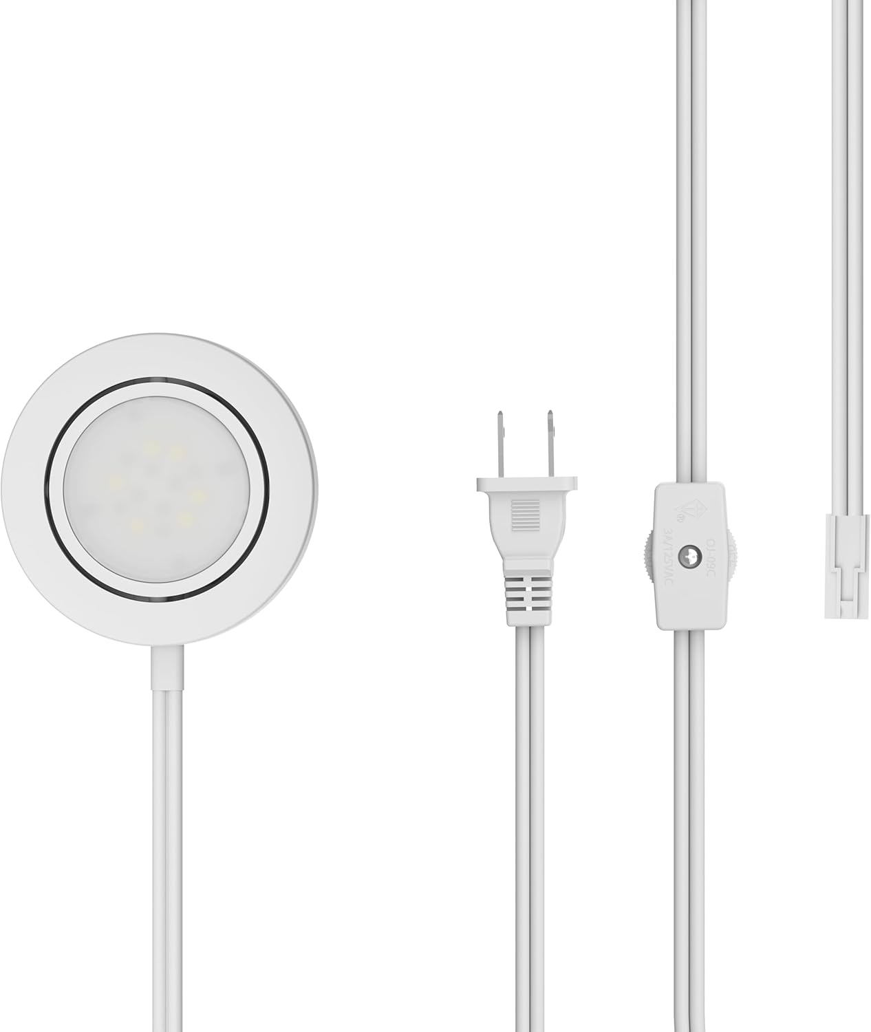 2.75" Wide 4000K Swivel and Dimmable Wired LED Puck Lights Kit, Plugin