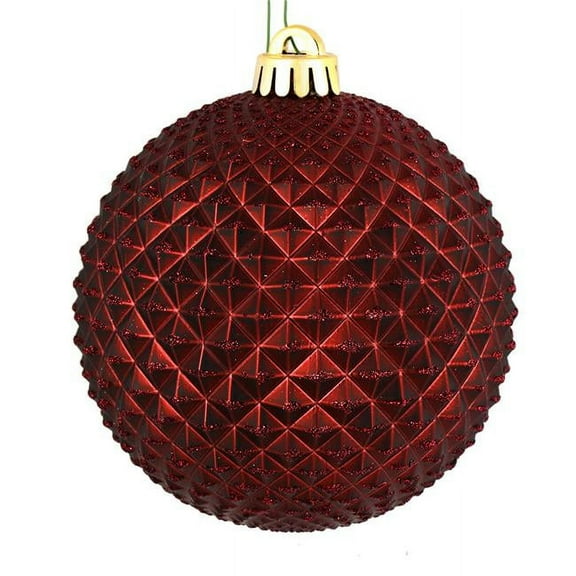 2.75 in. Burgundy Durian Glitter Ball Ornament  12 per Bag