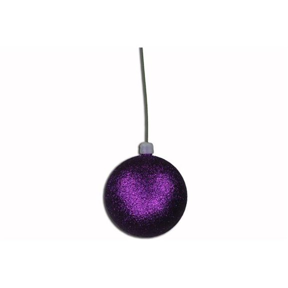 2.75 in. Glitter Ball Ornament with Wire, Purple - Pack of 12