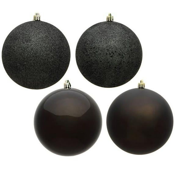 2.75 in. Gunmetal 4 Finish Assorted Color Christmas Ornament Ball - Gunmetal - 2.75 in.