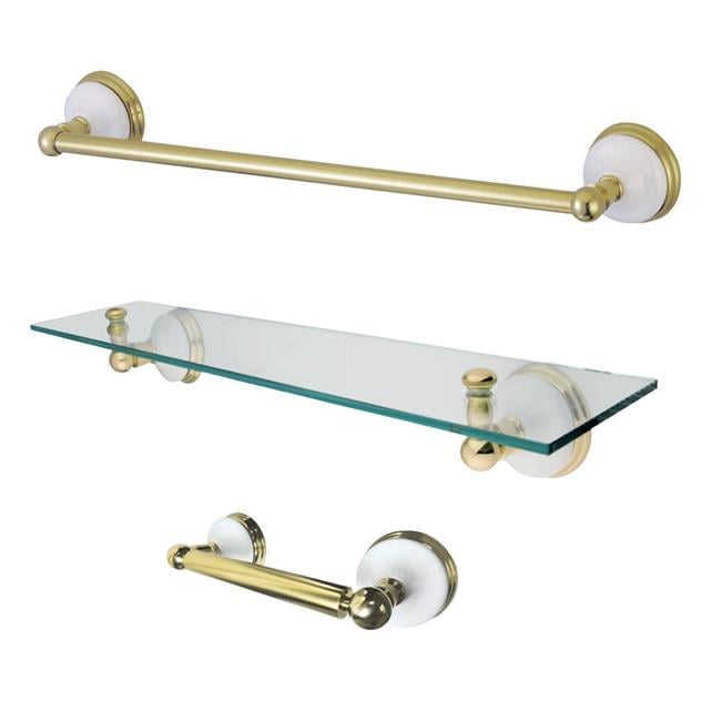 Victorian Polished Brass 3-Piece Bathroom Hardware Set