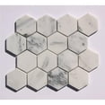 thumbnail image 1 of 2.75 x 3.25 in. Stone Mosaic Wall Tile - White, 1 of 1