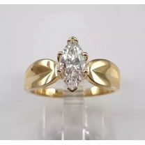 2.75Ct Marquise Cut Lab Created Diamond Engagement Ring 14K Yellow Gold Plated 925 Sterling Silver
