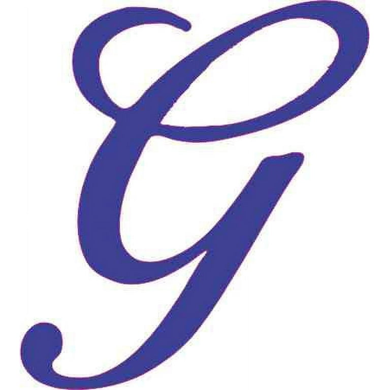 x 3in Blue Cursive G Monogram Sticker Fancy Vinyl Vehicle