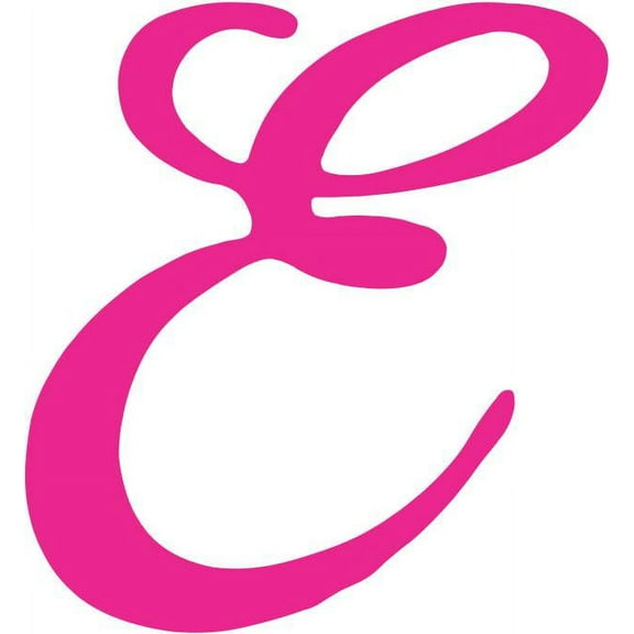 2.75in x 3in Pink Cursive E Monogram Sticker Fancy Vinyl Vehicle Stickers