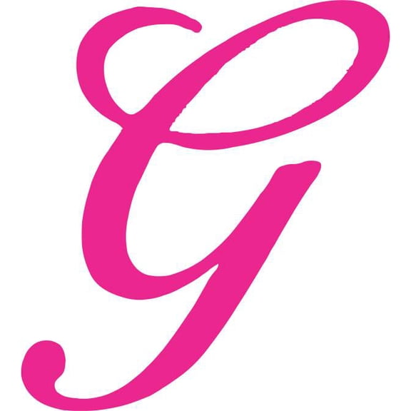 2.75in x 3in Pink Cursive G Monogram Sticker Fancy Vinyl Vehicle Stickers