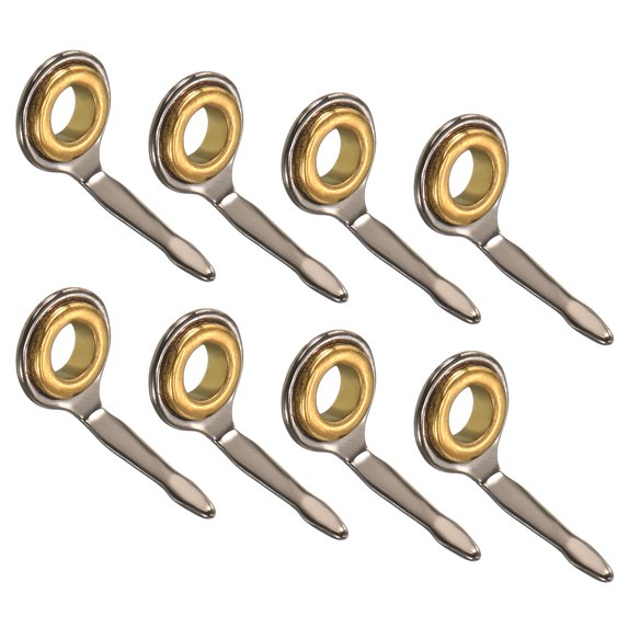 2.75mm Iron Fishing Rod Guide Repair Kit Eyelet Replacement, Golden 8 Pack