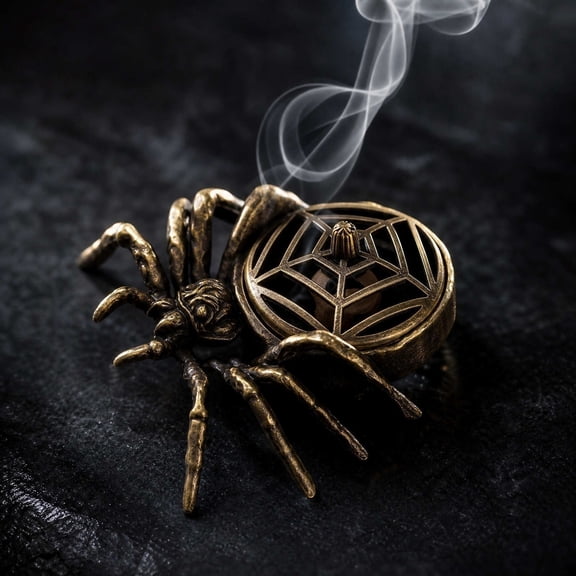 2.76×2.36×1.57inch Spider Alloy Incense Burner, Unique Halloween Shape, Sturdy Compact Body, Dual Function for Incense Burning and Table Ornament