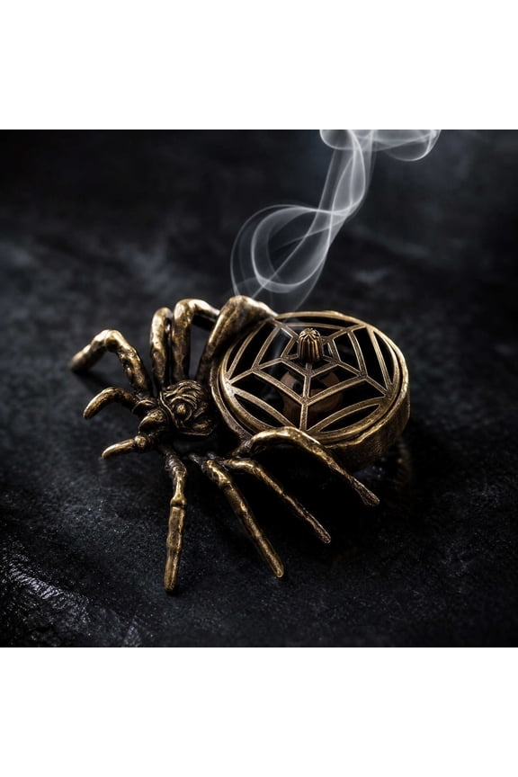 2.76×2.36×1.57inch Spider Alloy Incense Burner, Unique Halloween Shape, Sturdy Compact Body, Dual Function for Incense Burning and Table Ornament