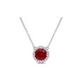 thumbnail image 1 of 2.76 Carat (Ctw) Lab-Created Ruby and White Sapphire Halo Pendant Necklace in Sterling Silver with Chain, 1 of 6