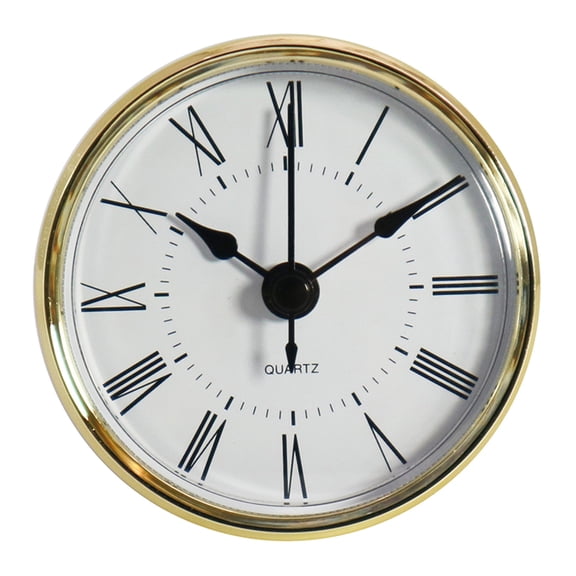 2.76 Inch/ 70 mm Round Quartz Clock Insert GoldenTrim Roman Numeral Quartz Movement Suit for Kitchen Home Bedroom