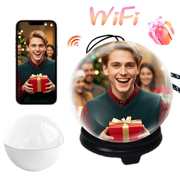 2.76 Inch Crystal Ball Video Player, WiFi Digital Display Sphere Memory Lamp, Upload Videos & Photos for Personalized Valentine's Day 2026 Gifts, Anniversary, Birthday, Christmas