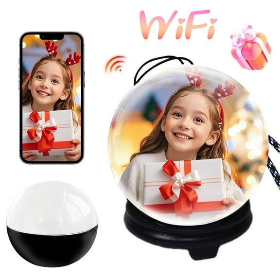 2.76 Inch Crystal Ball Video Player, WiFi Digital Display Sphere Memory Lamp, Upload Videos & Photos for Personalized Valentine's Day 2026 Gifts, Anniversary, Birthday, Christmas