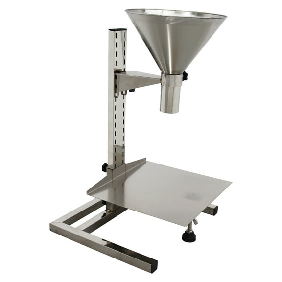 2.76 Stainless Steel Feeding Hopper Manual Filling Sorting Funnel with Support Stand