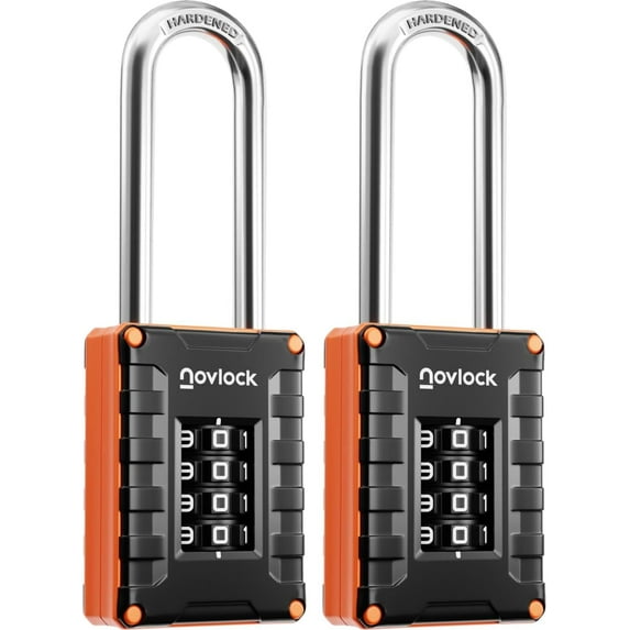 2.76 in Long Shackle Combination Locks | 4-Digit Padlocks for Gym ...