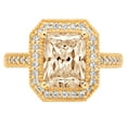thumbnail image 1 of 2.78 ct Emerald Cut Natural Morganite with Simulated Diamond Halo Accents 14K Yellow Gold Womens Engagement Ring, 1 of 3