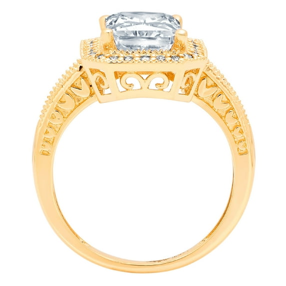 2.78 ct Emerald Cut Natural Swiss Blue Topaz Halo Engagement Ring for Women in 18K Yellow Gold