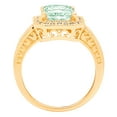 thumbnail image 1 of 2.78 ct Emerald Cut Simulated Green Diamond Halo Engagement Ring for Women in 14K Yellow Gold, 1 of 2