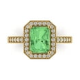 thumbnail image 1 of Clara Pucci 14K Yellow Gold Solid Gold Green Halo Anniversary Ring for Women - 2.78 cttw Emerald Cut, 1 of 8