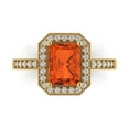 thumbnail image 1 of Clara Pucci 14K Yellow Gold 2.78ct Red Halo Ring for Women, 1 of 8