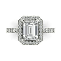 Halo Engagement Ring for Women - 2.78ct Moissanite in 18K White Gold Promise Ring