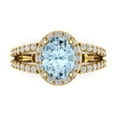 thumbnail image 1 of Clara Pucci 14K Yellow Gold 2.6ct SwissBlueTopaz Halo Ring for Women, 1 of 7