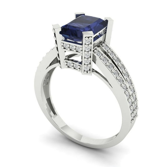 2.78ct Oval Cut Blue Natural Swiss Blue Topaz 18k White Gold Engraving Statement Bridal Wedding Halo Designer Ring Size 6.5